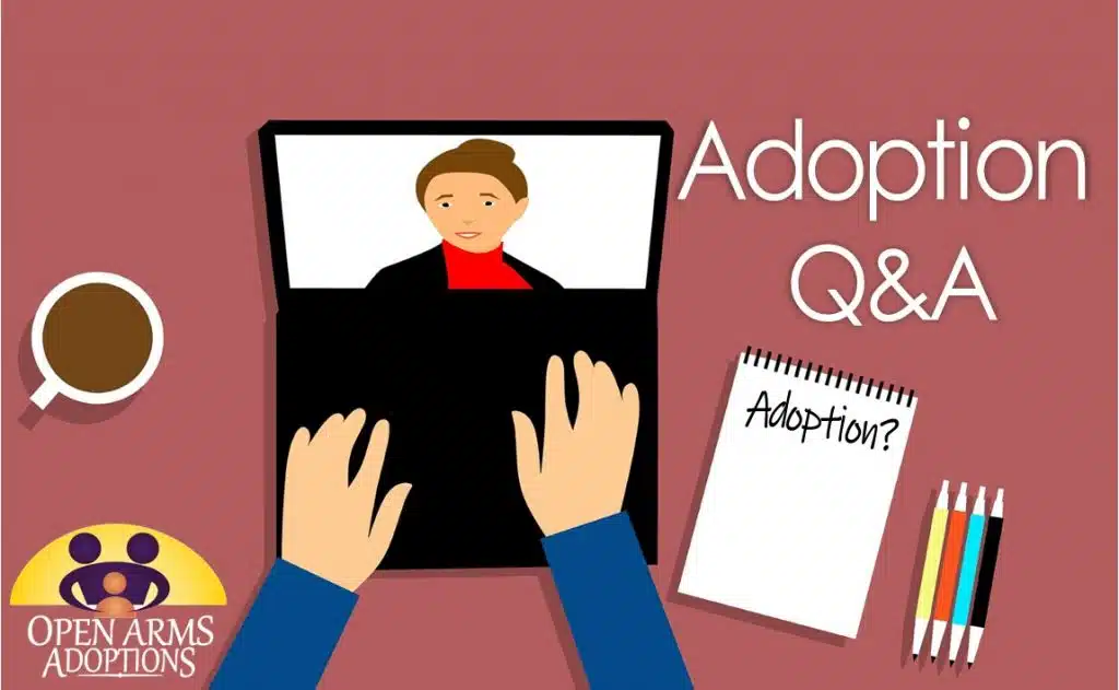 poster of adoption Q&A with Open Arms Adoption 