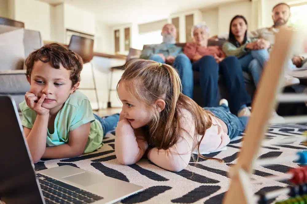 Children using a laptop