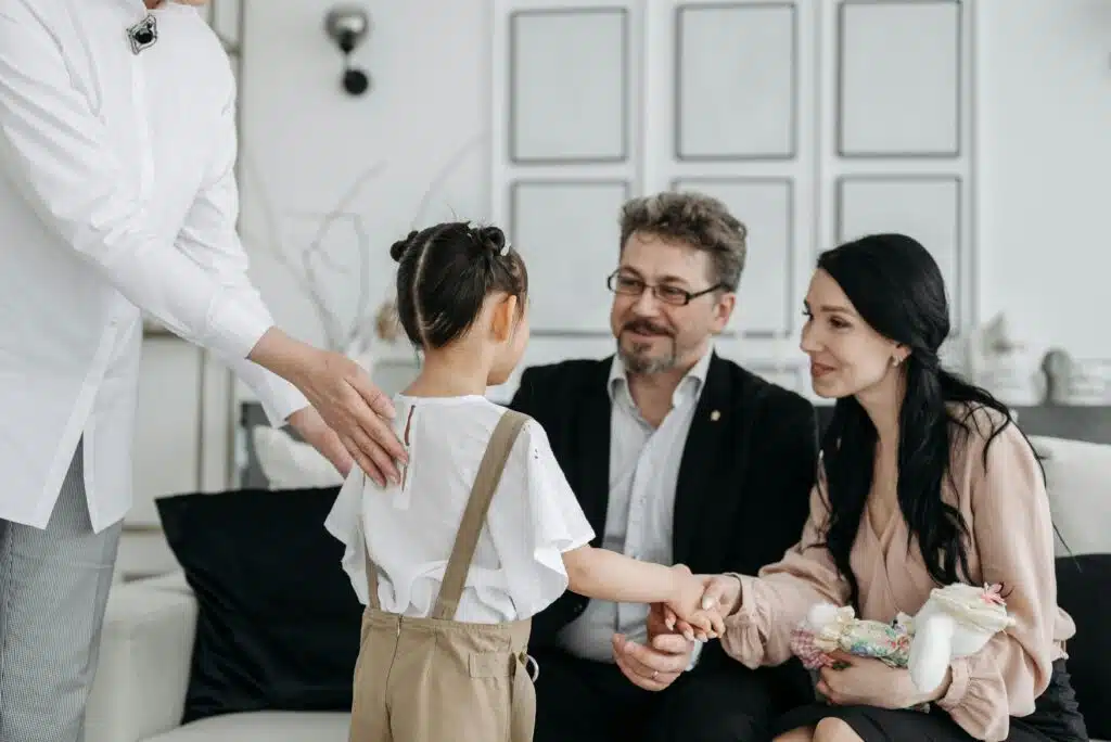 Couple meet their adopted child